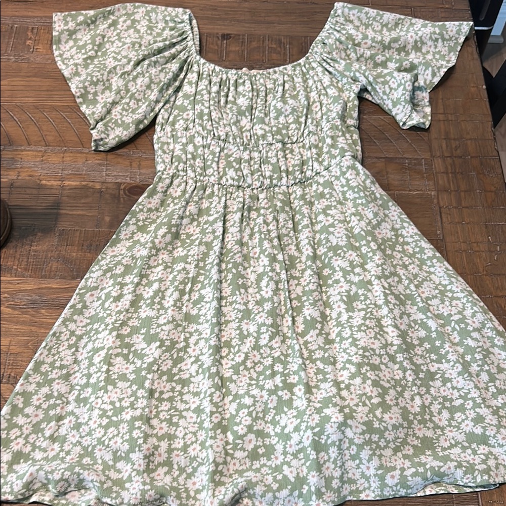 Floral Green Dress